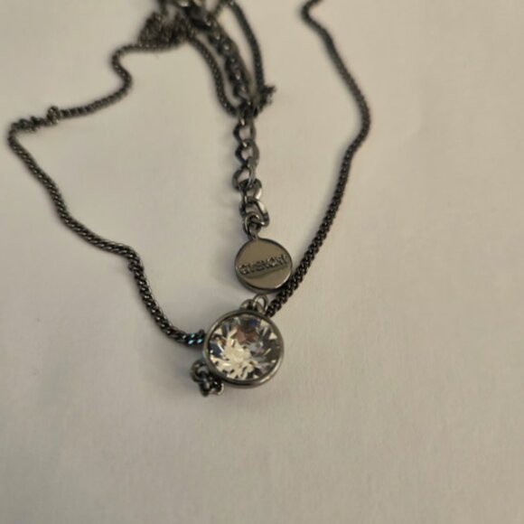 Givenchy gunmetal necklace with crystal swarovski - Picture 1 of 1